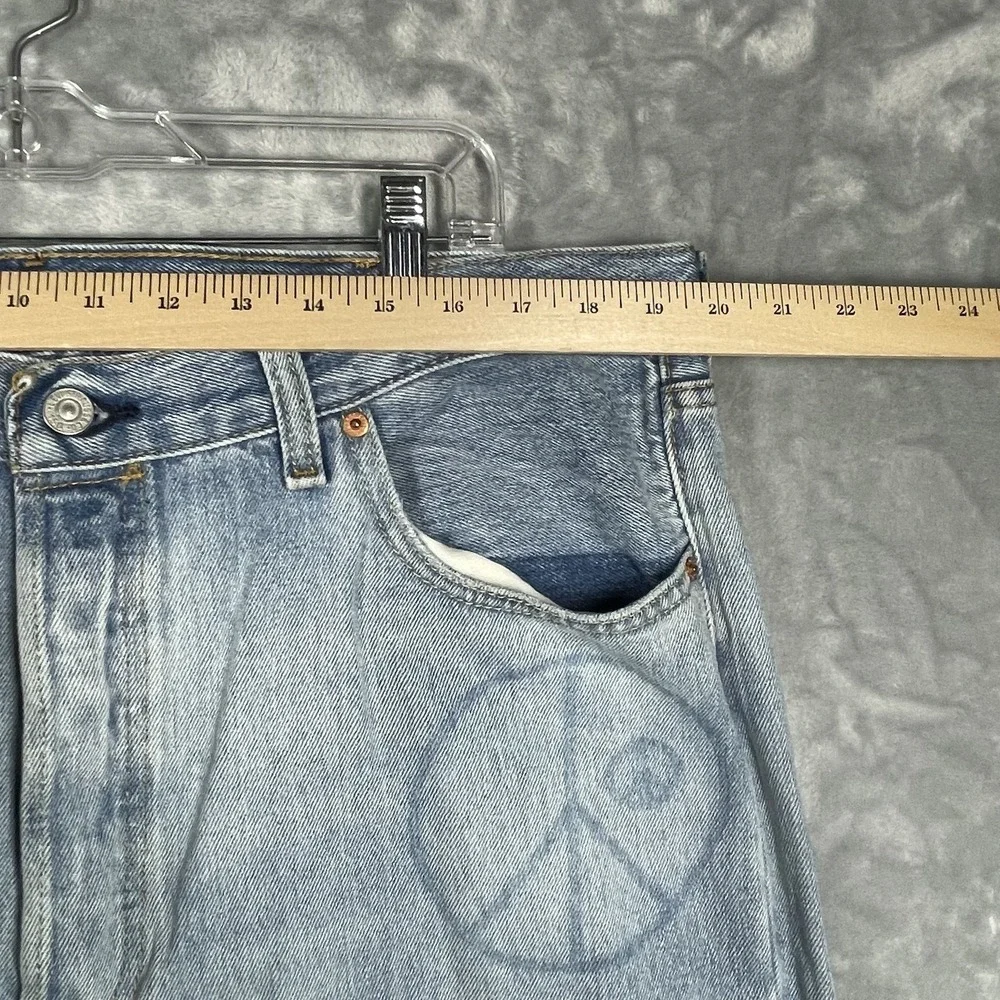 Levis 501 150th Anniversary Peace Sign Graphic Jeans Light Wash Mens 40x30